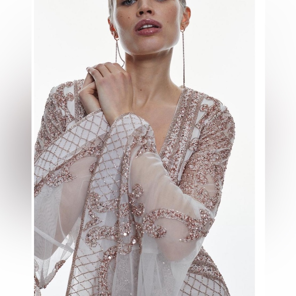 $489 Karen Millen Embellished Cocktail Dress - Picture 4 of 5